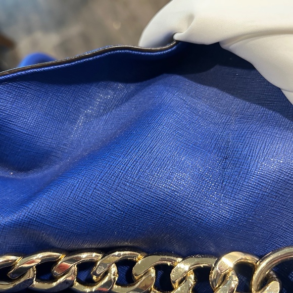 Michael Kors Large Saffiano Leather Sapphire Satchel Purse - Picture 7 of 7